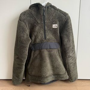 The North Face Campshire Pullover Hoodie - Taupe Green/Asphalt Grey Size S